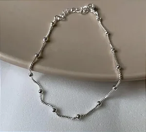 PULSEIRA PRATEADA RÓDIO BOLINHAS