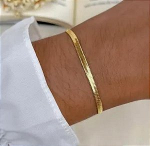 PULSEIRA DOURADA AÇO INOX FITA