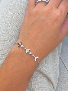 PULSEIRA PRATEADA AÇO INOX CALDA SEREIA