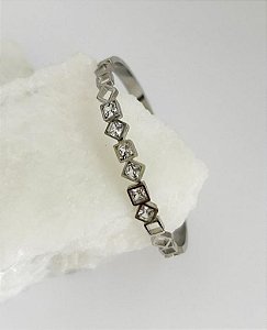 BRACELETE PRATEADO AÇO INOX
