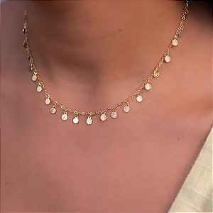 COLAR CHOKER DOURADO CIGANINHA