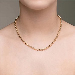 COLAR CHOKER DOURADO BOLINHA