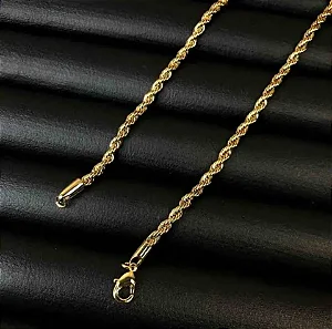 COLAR DOURADO MASCULINO AÇO INOX CORDÃO BAIANO FINO