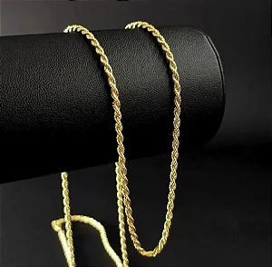 COLAR DOURADO AÇO INOX CORDÃO BAIANO