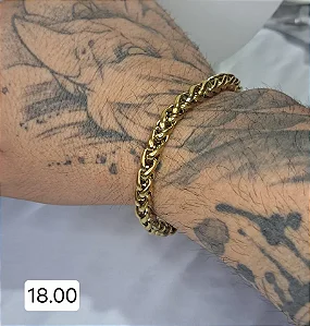 PULSEIRA DOURADA MASCULINA AÇO INOX