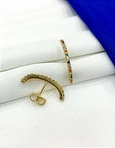 BRINCO DOURADO FIO CRAVEJADO
