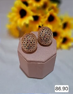 BRINCO DOURADO CRAVEJADO ZIRCONIAS COLORIDAS