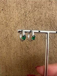 BRINCO ARGOLINHA VERDE BANHO RODIO