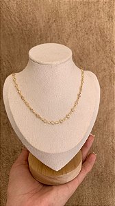 COLAR CRISTAIS  BANHO OURO