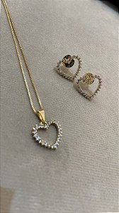 CONJUNTO CORAÇÃO CRAVEJADO