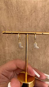 BRINCO ARGOLA CLIC CORAÇÃO MICROZIRCONIA