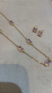 CONJUNTO DOURADO CRAVEJADO
