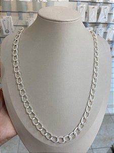 COLAR LONGO ELOS TEXTURIZADO NO BANHO DE PRATA