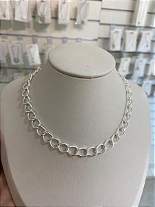 COLAR ELO CADEADOS OVAIS PRATA