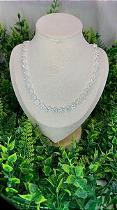 CHOKER FLOR CRAVEJADA TIPO RIVIERA PRATA
