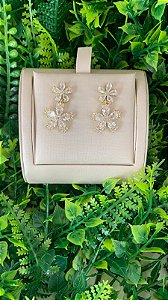 BRINCO DUAS FLORES ZIRCONIA
