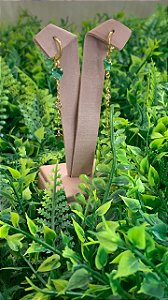 BRINCO DOURADO COM CORAÇÃO VERDE