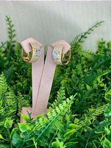 ARGOLA GROSSA CRAVEJADA COM ZIRCONIA
