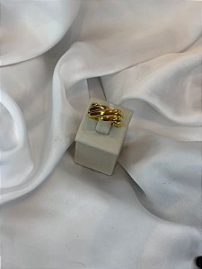 ANEL NO AÇO DOURADO