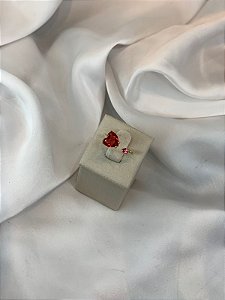 ANEL COM PEDRA DE CORAÇÃO ROSA