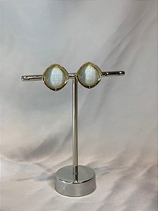 BRINCO DE PRESSÃO OLHO DE GATO DOURADO