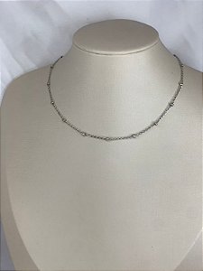 CHOKER PRATA BOLINHAS