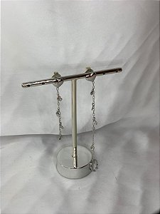 BRINCO PRATEADO COM PIERCING FAKE