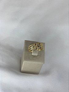 ANEL DOURADO COM ZIRCÔNIAS COLORIDAS