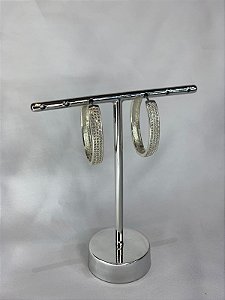 ARGOLA REDONDA CRAVEJADA PRATA