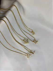 COLAR VENEZIANA COM INICIAIS CRAVEJADAS