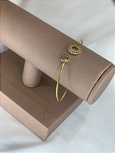 BRACELETE DOURADO CRAVEJADO