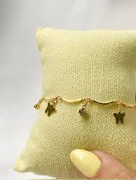 PULSEIRA BORBOLETAS PENDURADAS BANHO OURO