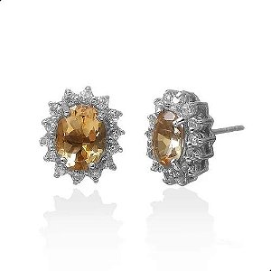 BRINCO CITRINO NATURAL RODIO