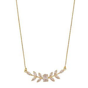 COLAR RAMO ZIRCONIA DOURADO