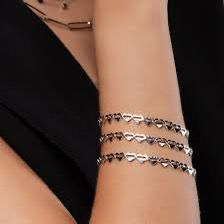 PULSEIRA CORAÇÕES PRATA