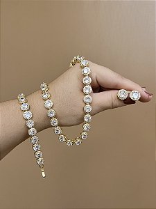 PULSEIRA INSPIRAÇÃO SWAROVSKI ANGELIC OURO - G