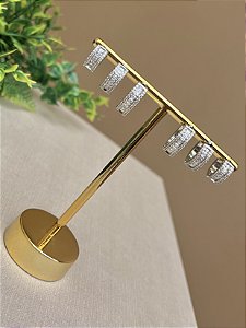 Trio de argolinha baguete rodio