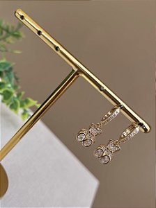 Brinco argolinha ursinho ouro