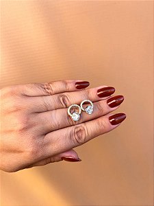 BRINCO CIRCULO CRAVEJADO COM ZIRCONIA OURO