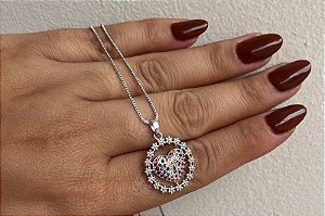 COLAR MANDALA CORAÇÃO CRAV COLORS RODIO