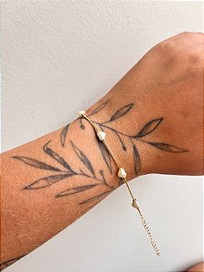 PULSEIRA INFANTIL CORAÇÕES PÉROLA