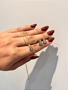 CONJUNTO NOSSA SENHORA CRAVEJADO OURO