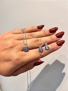 CONJUNTO NOSSA SENHORA CRAVEJADO RODIO