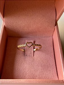 ANEL ALIANÇA CORAÇÃO VAZADO