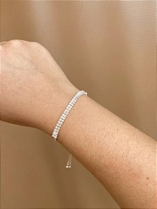 PULSEIRA RIVIERA BAGUETE REGULÁVEL PRATA