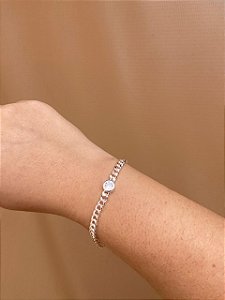 PULSEIRA GRUMET E PONTO DE LUZ PRATA