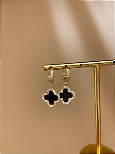 BRINCO ARGOLINHA CLIC VAN CLEEF PRETA