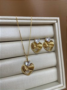 CONJUNTO CORAÇÃO COM ZIRCONIA