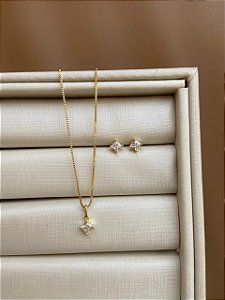 CONJUNTO PONTO DE LUZ QUADRADO CRISTAL