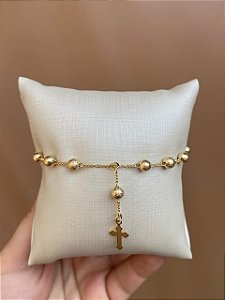 PULSEIRA TERÇO BOLINHAS CRAQUELADAS